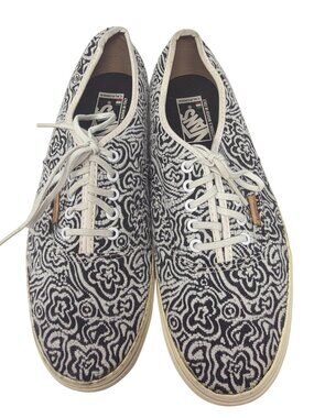 Vans Black & White Italian Canvas Sneakers US Men 9